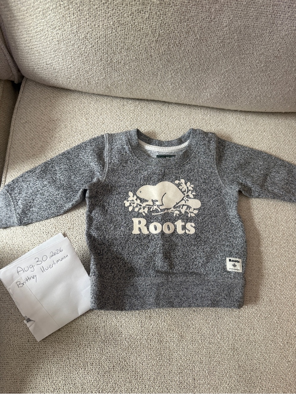 Roots Grey Kids Beaver Sweatshirt
